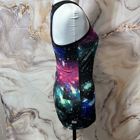 Fila Active Racerback Tank Black and Space Design Size S - Picture 4 of 13